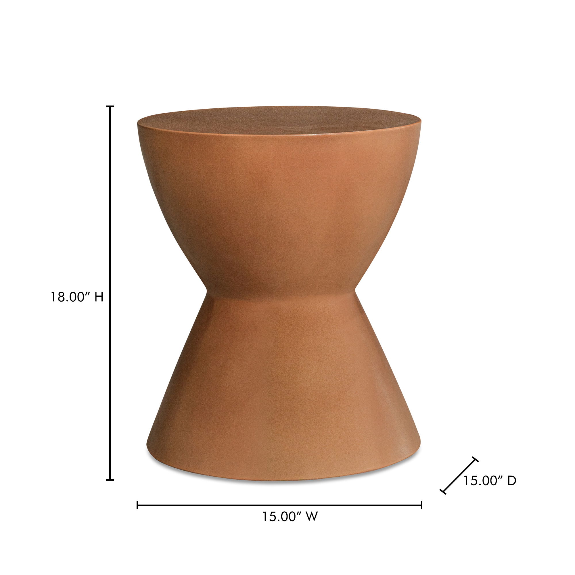 Hourglass Outdoor Stool Terracotta large image 