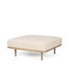 Shae Brown Wood with Oatmeal Fabric Ottoman thumbnail 0