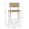 Calbas White Outdoor Counter Stool, Outdoor Stool by Uttermost, 1'7.75" width x 3'2.1" height x 1'10.6" depth thumbnail 3
