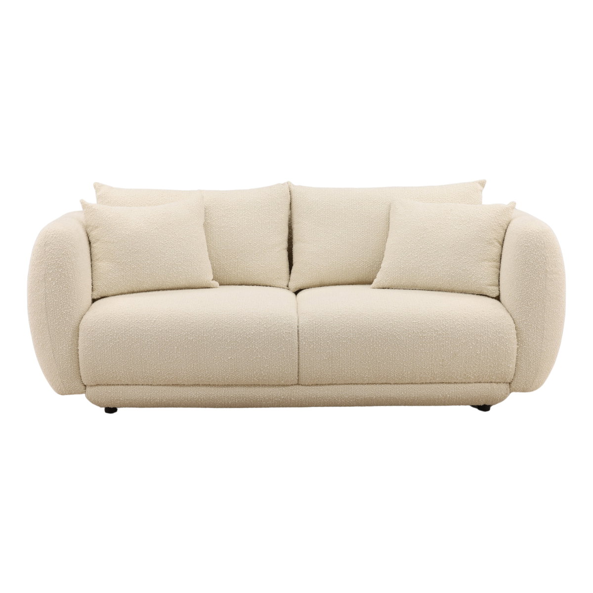 Briceida Sofa Cream, Sofas & Sectional by Dovetail, 84.12" width x 29.5" height x 40" depth View 2
