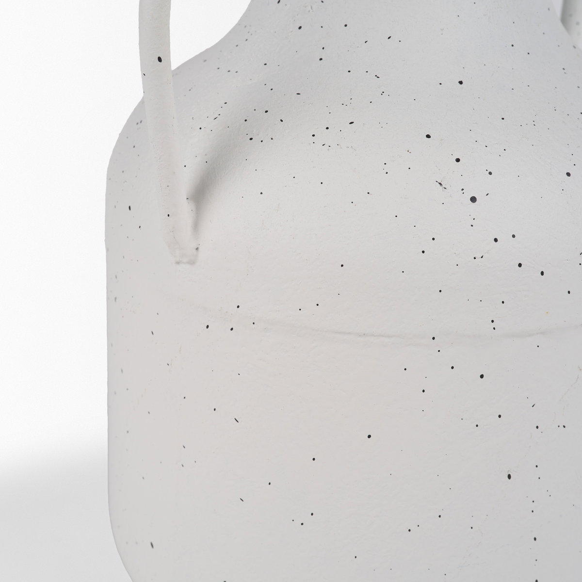 Treva Tall White with Black Speckles Metal Vase, by Mercana, 9.06" length x 7.87" width x 12.2" height View 10