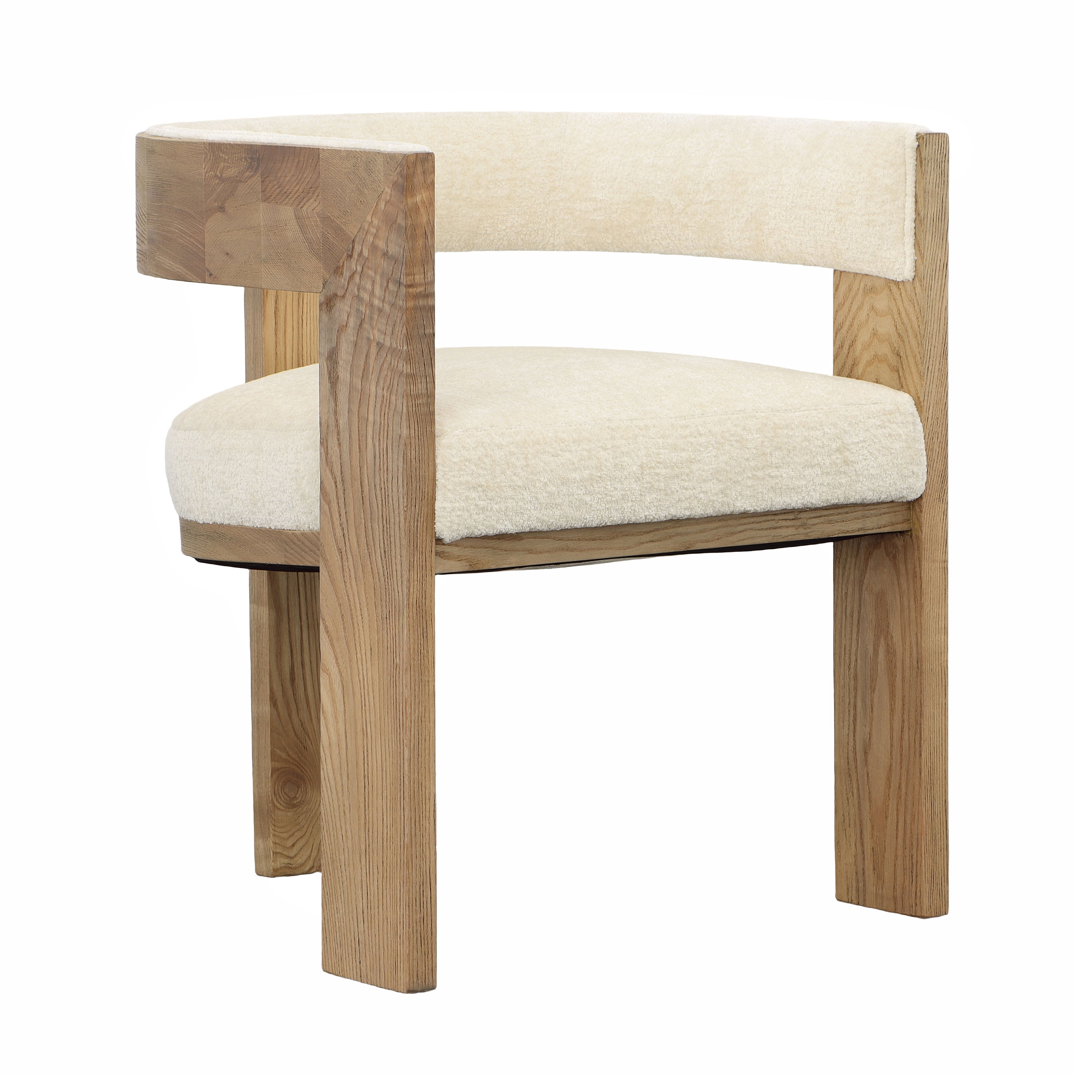 Nadia Dining Chair Cream, by Dovetail, 23" width x 27.5" height x 22.5" depth View 1