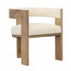 Nadia Dining Chair Cream, by Dovetail, 23" width x 27.5" height x 22.5" depth thumbnail 1