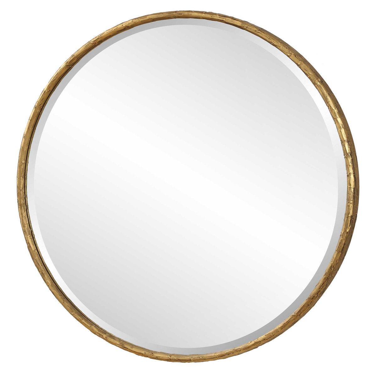 Sutton Aged Gold Round Mirror, by Uttermost, 47.25" width x 47.25" height x 1.5" depth View 5