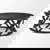 Forsey  28.0L x 45.3W x 18.0H Black Solid Wood Round Coffee Table thumbnail 2