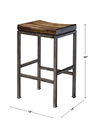 Beck Industrial Bar Stool, Furniture by Uttermost, 18" width x 30" height x 14" depth thumbnail 3
