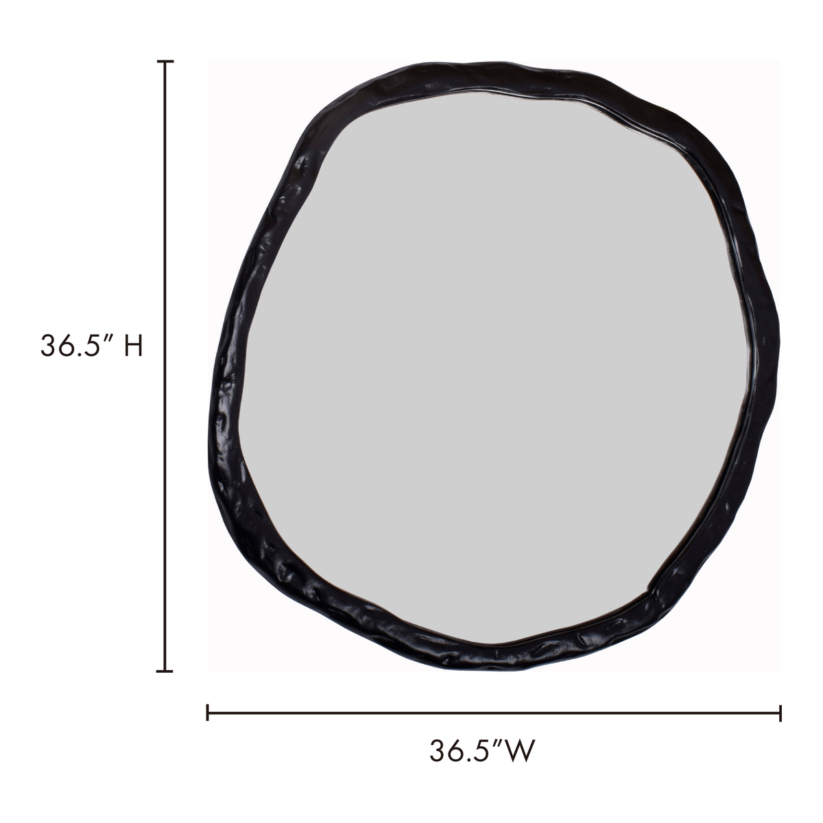 Foundry Large Mirror Black, by Moe's Home, 36.5" width x 36.5" height x 1.5" depth View 5