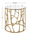 Ritual Round Gold Side Table, Furniture by Uttermost, 22.05" width x 25" height x 22.05" depth thumbnail 3