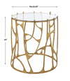Ritual Round Gold Side Table, Side & End Table by Uttermost, 22.05" width x 25" height x 22.05" depth thumbnail 3