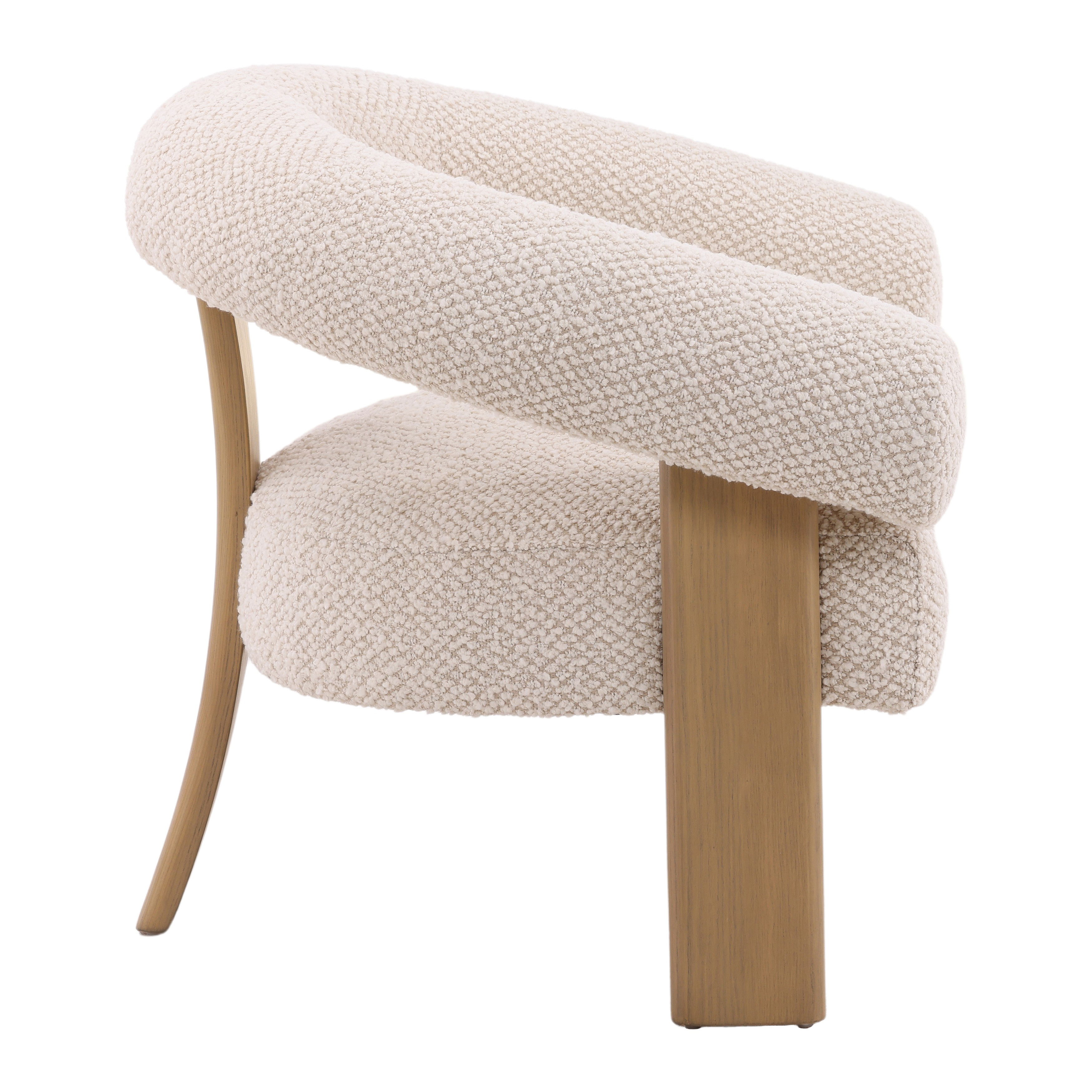 Frankie Occasional Chair Cream, Accent Chair by Dovetail, 34.75" width x 29.75" height x 28.5" depth View 3