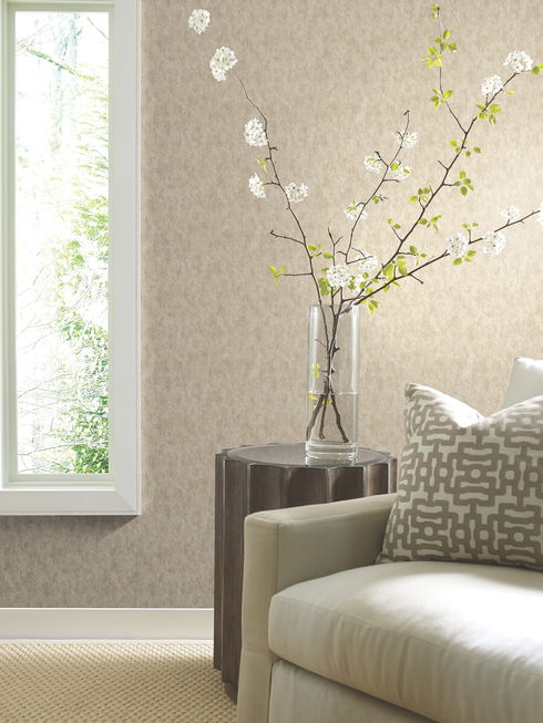 Shimmering Patina Beige & Brass Wallpaper