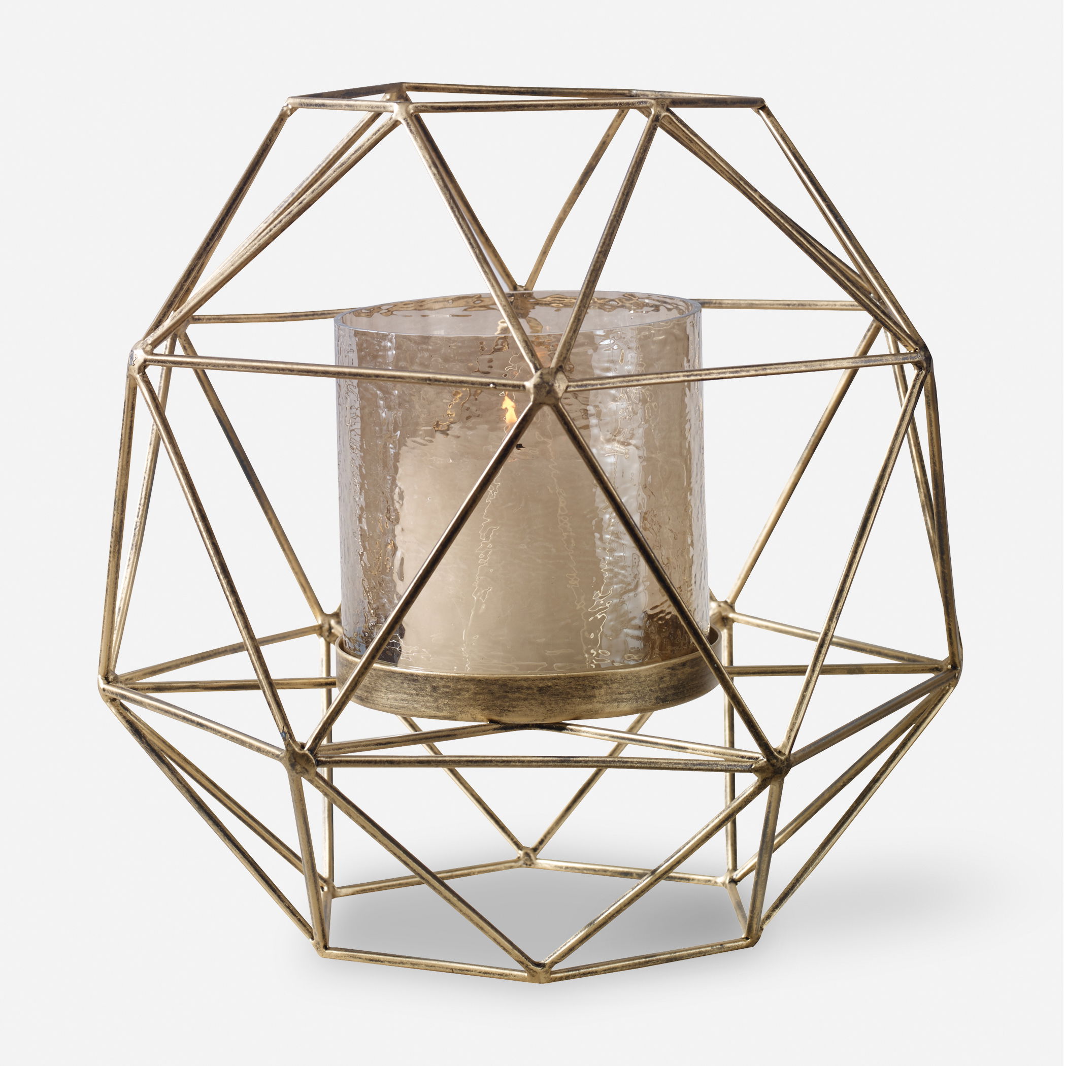 Myah Geometric Gold Candleholder large image 