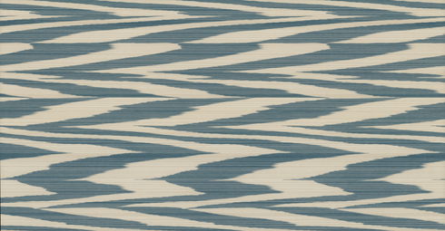 Flamed Zigzag Blue & Cream Wallpaper