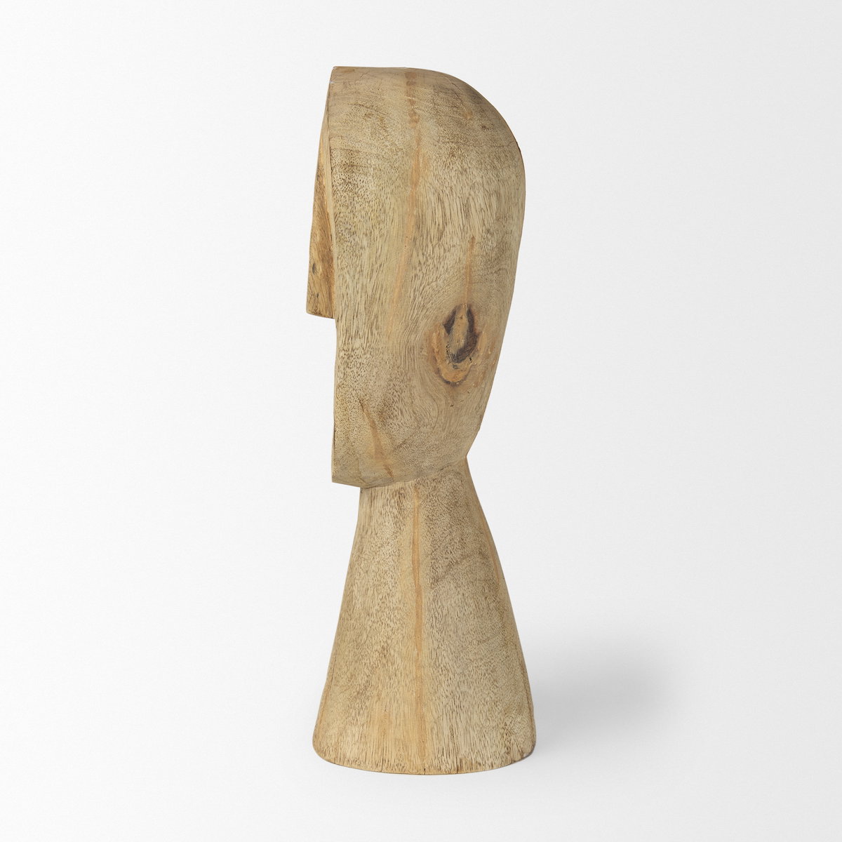 Ivan Large Wooden Head Sculpture, Decorative Object by Mercana, 5.12" length x 4.72" width x 15.35" height View 7
