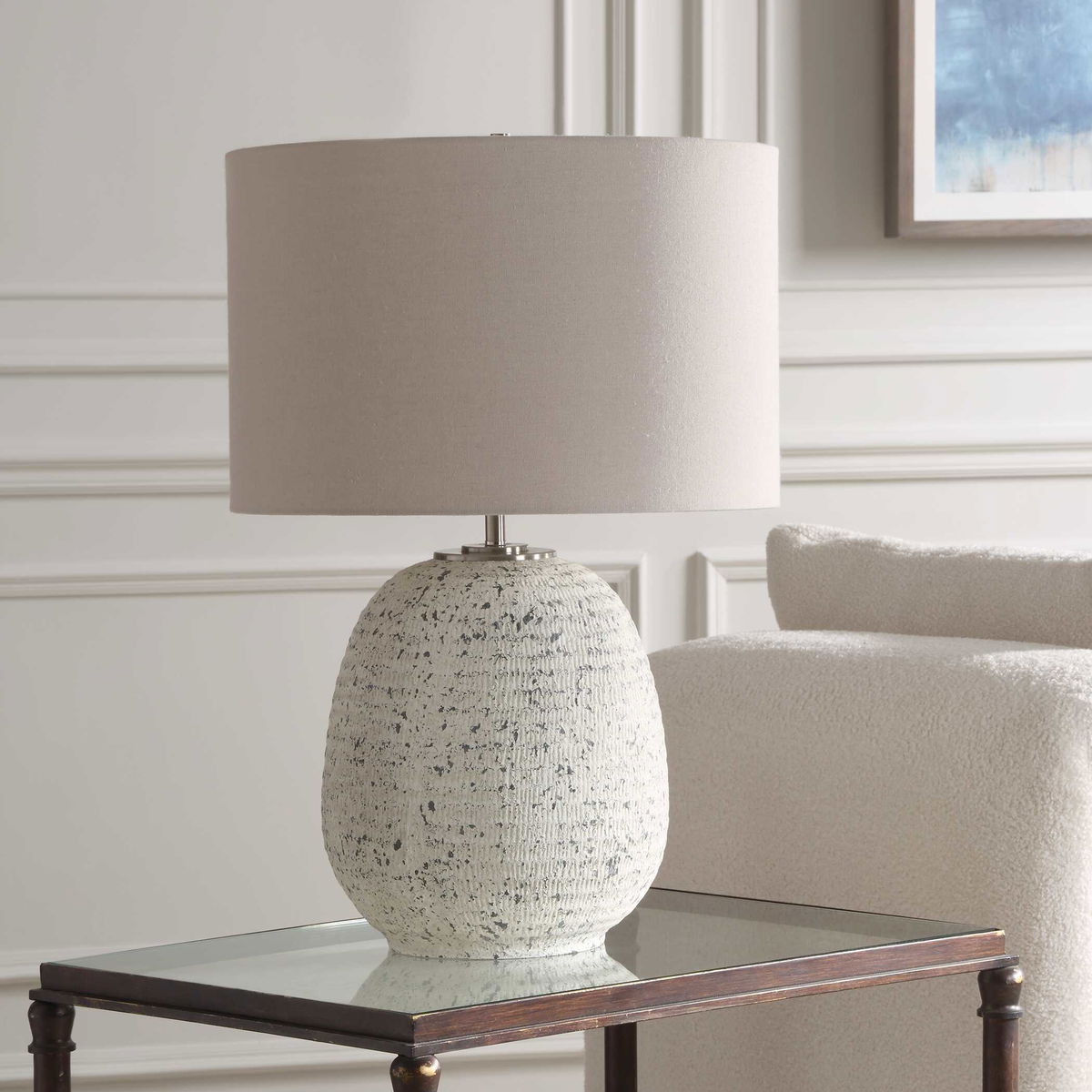 Danala Stone Table Lamp, by Uttermost, 17" width x 25.25" height x 17" depth View 4