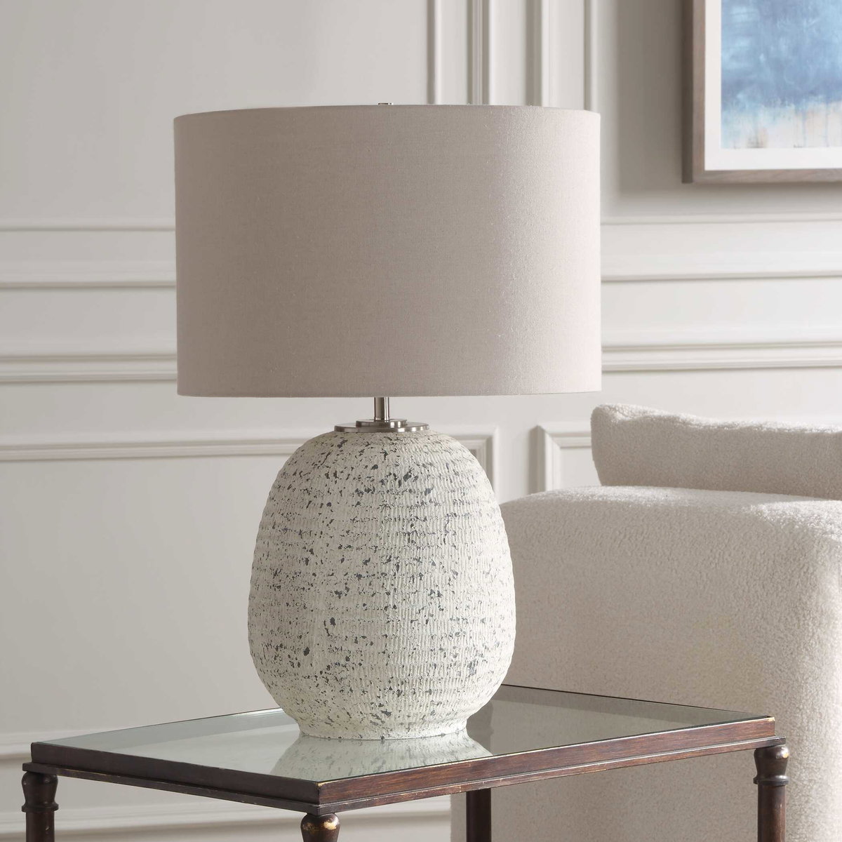 Danala Stone Table Lamp, by Uttermost, 17" width x 25.25" height x 17" depth View 4