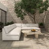 Miles Outdoor Modular 5 Piece White, Outdoor Furniture by Moe's Home, 12'10" width x 2'11.8" height x 9'6" depth thumbnail 3