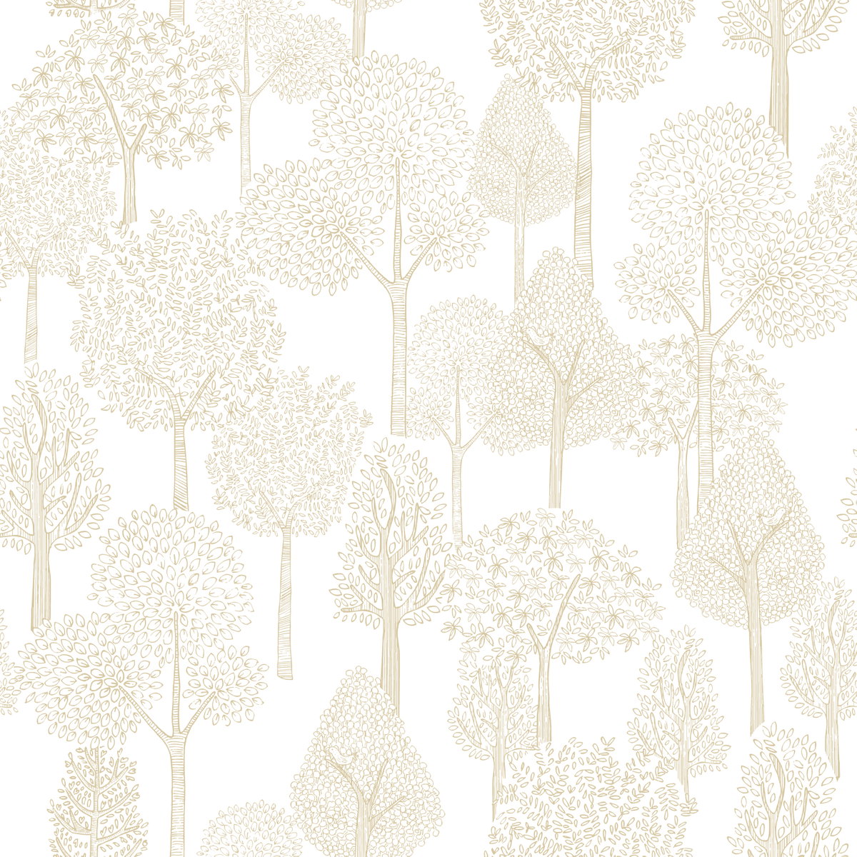 Treetops  Gold Metallic Peel & Stick Wallpaper, by York Wall, 20' length x 1'8.5" width x 0.02" depth