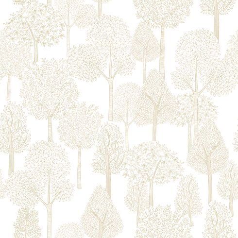 Treetops  Gold Metallic Peel & Stick Wallpaper