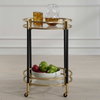 Dolly Round Bar Cart, Bar Carts & Cabinet by Uttermost, 22" width x 29.75" height x 22" depth thumbnail 4