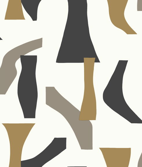 Modernist Black & Gold Peel & Stick Wallpaper