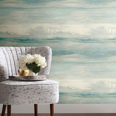 Soothing Mists Scenic Blue Peel & Stick Wallpaper