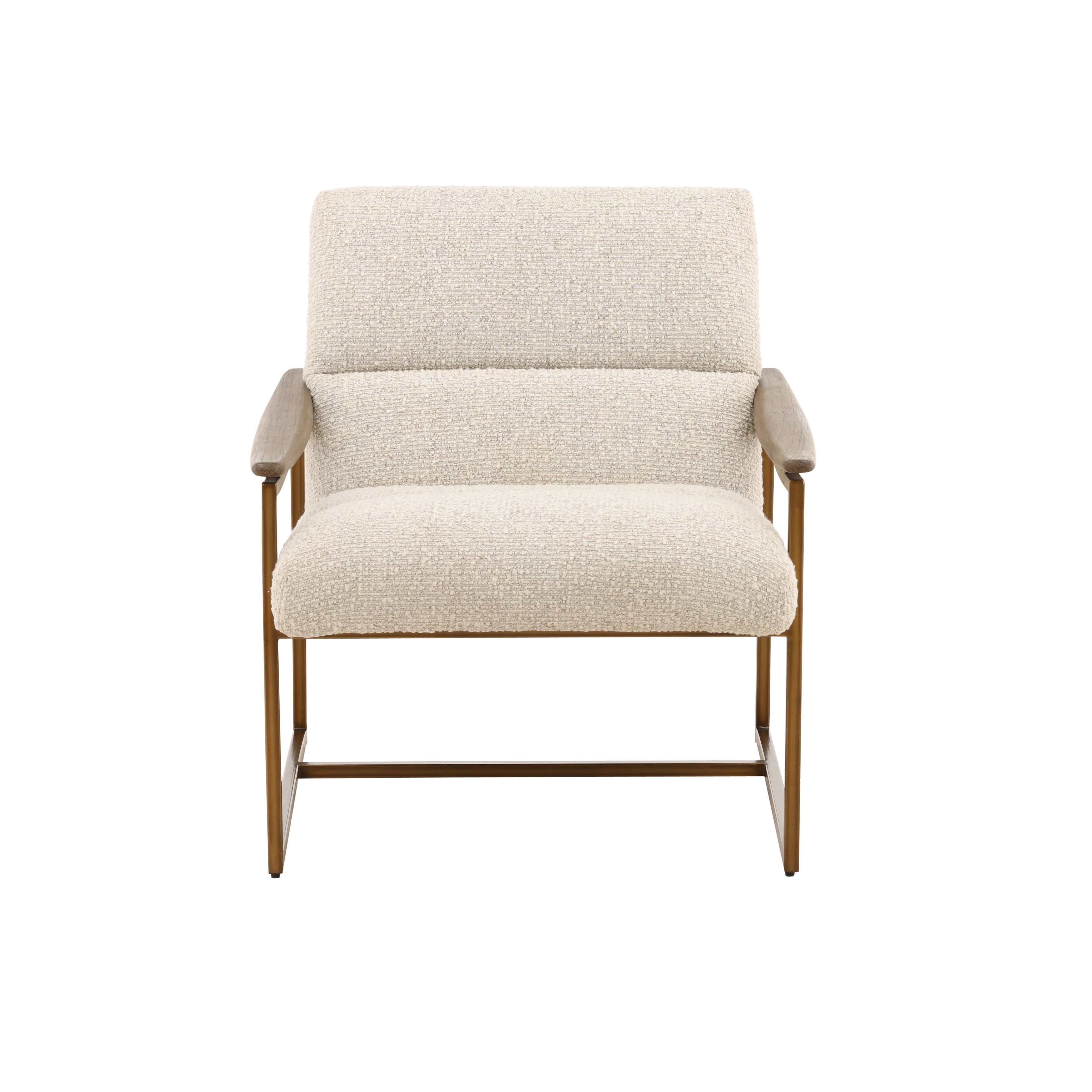 Rue Occasional Chair Cream, Accent Chair by Dovetail, 28" width x 31" height x 33.5" depth View 2