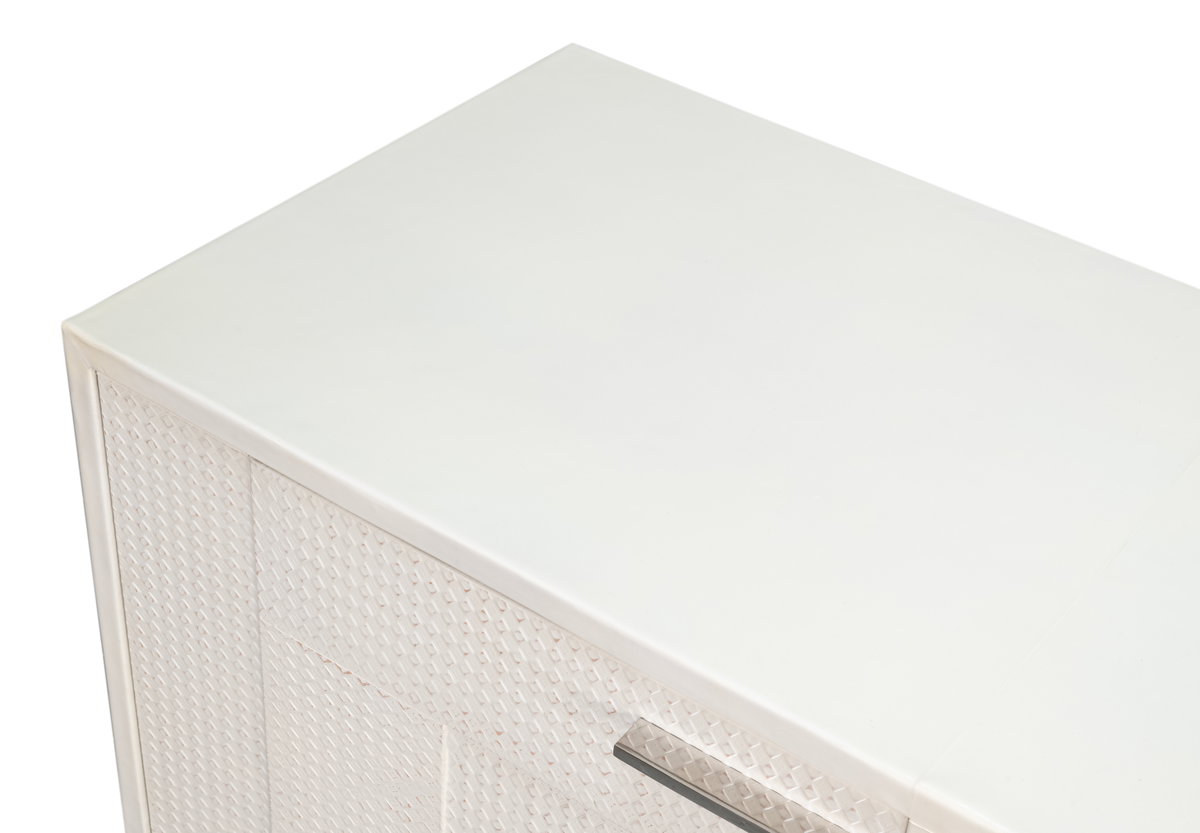 Bronzini Credenza  Embossed White, by Sarreid, 1'8" length x 7'10" width x 2'10" height View 9