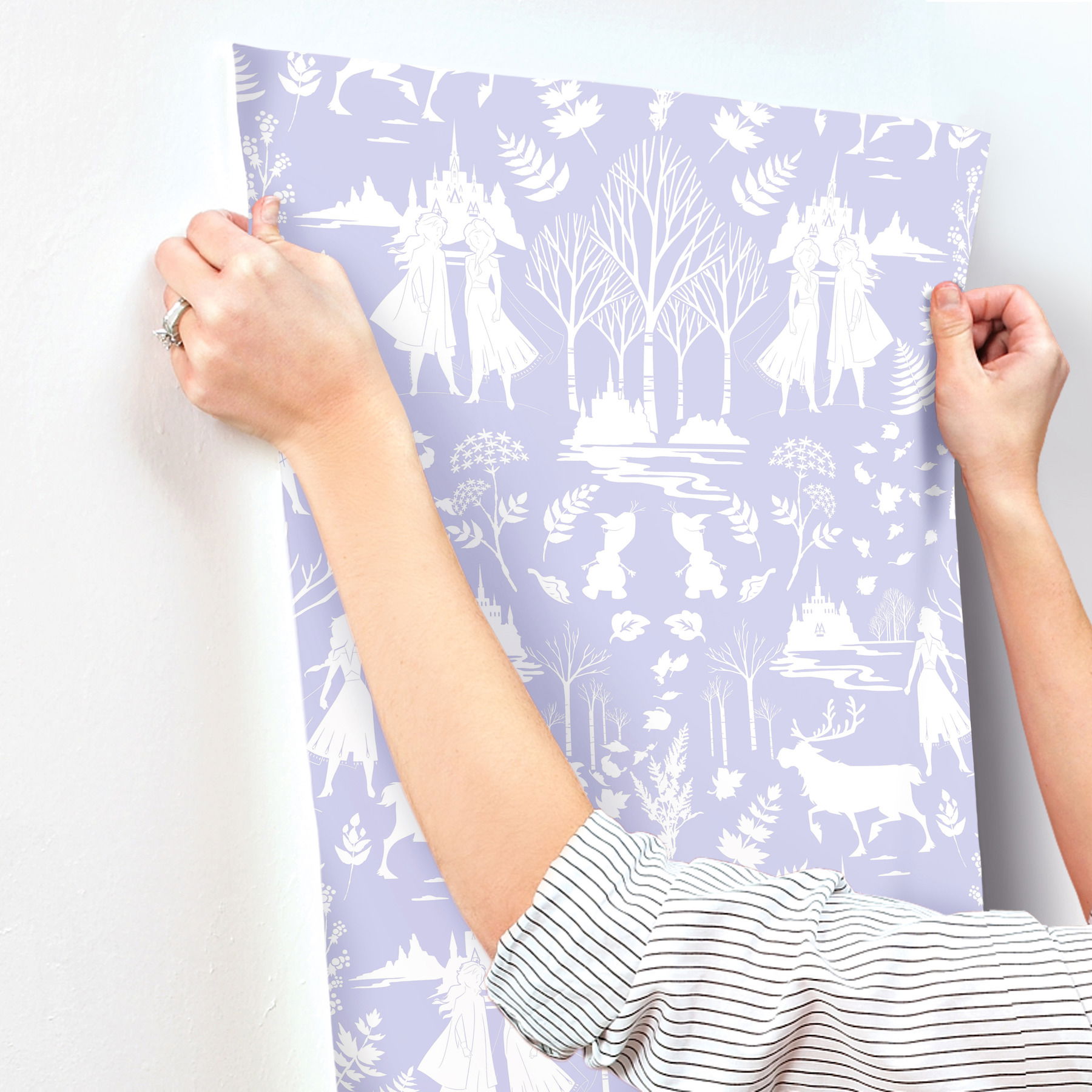 Disney Frozen 2 Nordic Purple Glitter Wallpaper large image 