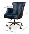 Andrew Jackson Desk Chair, Chateau Blue, Seating by Sarreid, 25" length x 29" width x 35" height thumbnail 14