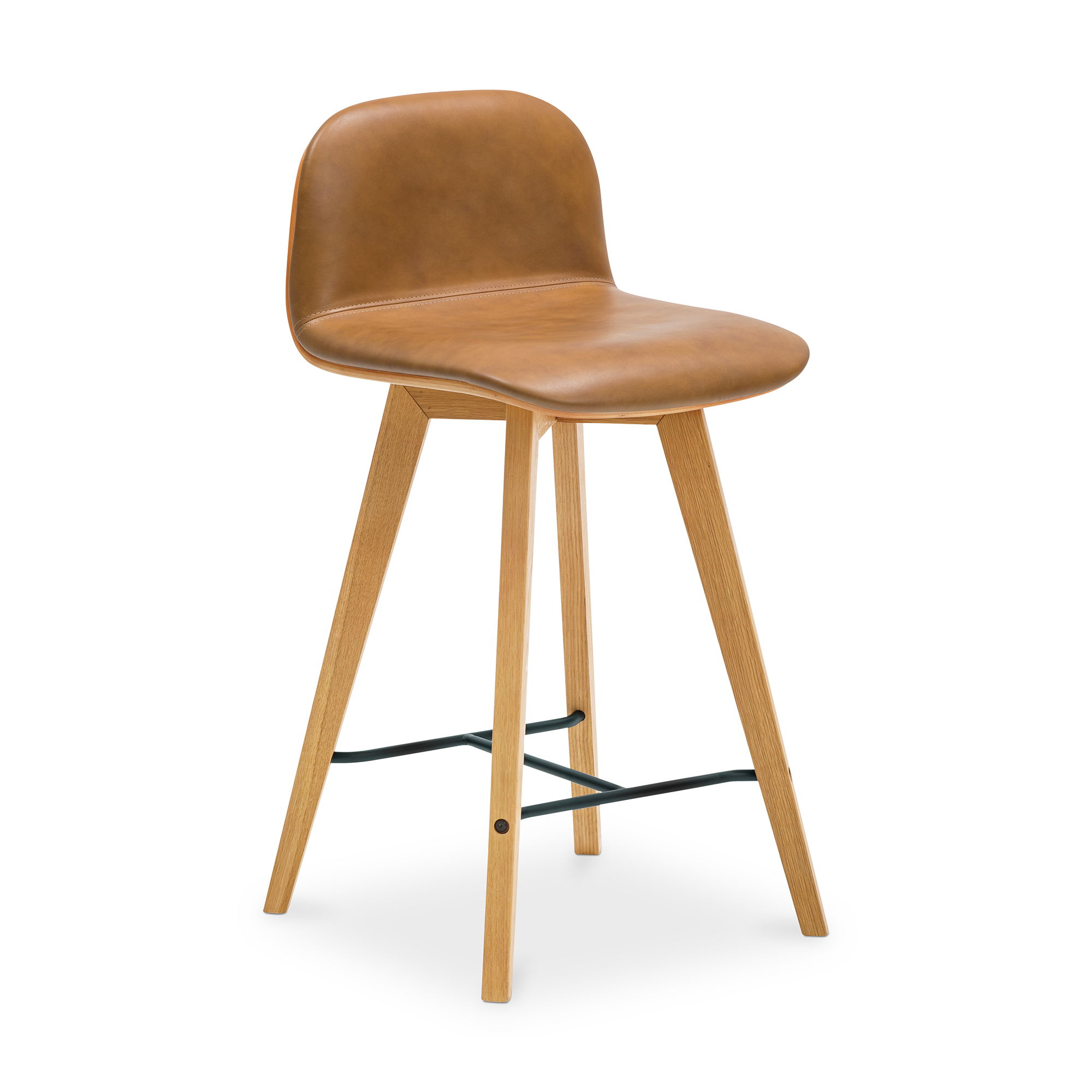 Napoli Leather Counter Stool, Counter & Bar Stool by Moe's Home, 17.3" width x 33.8" height x 18.9" depth View 2