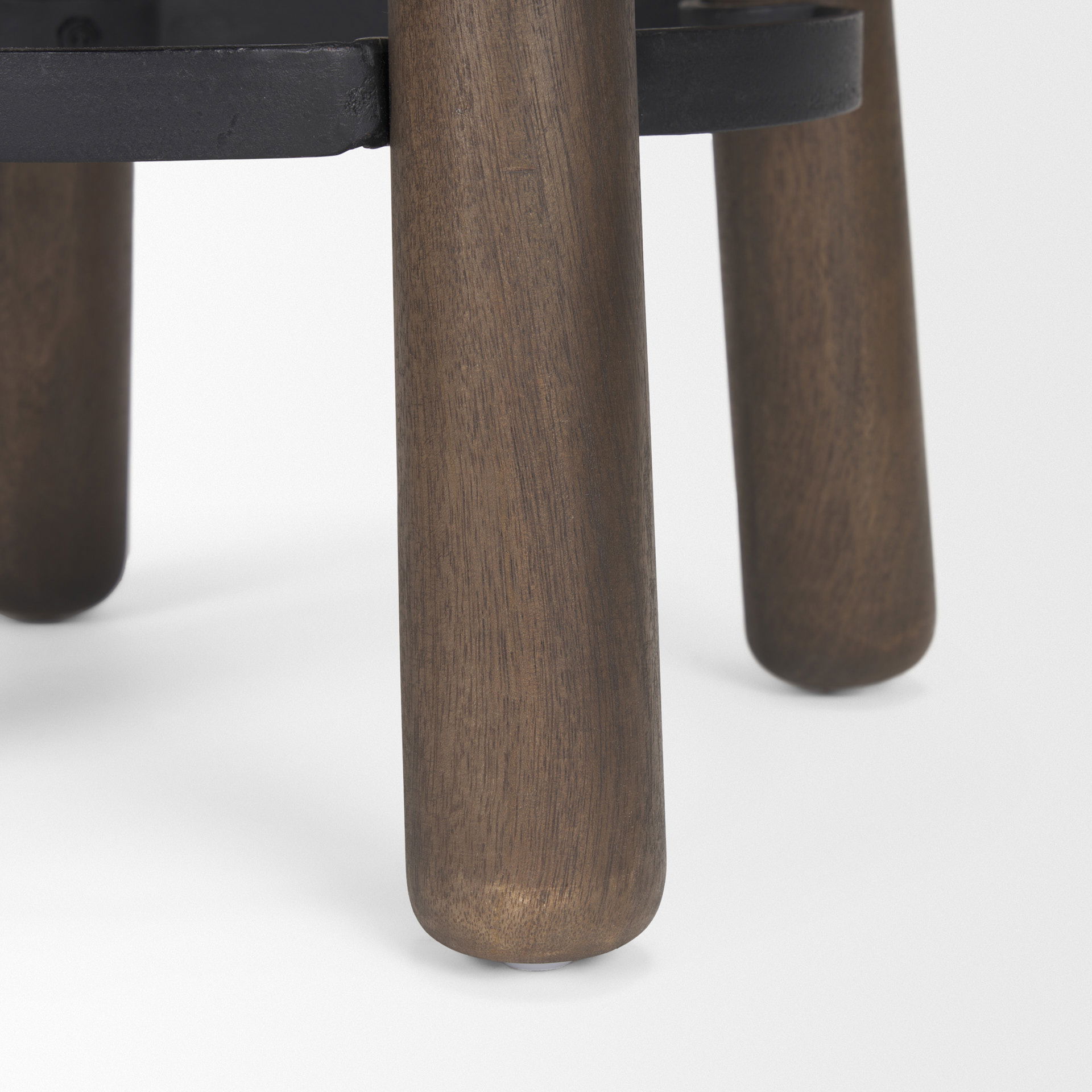 Weldon Dark Brown Wood with Matte Black Metal Counter Stool large image 