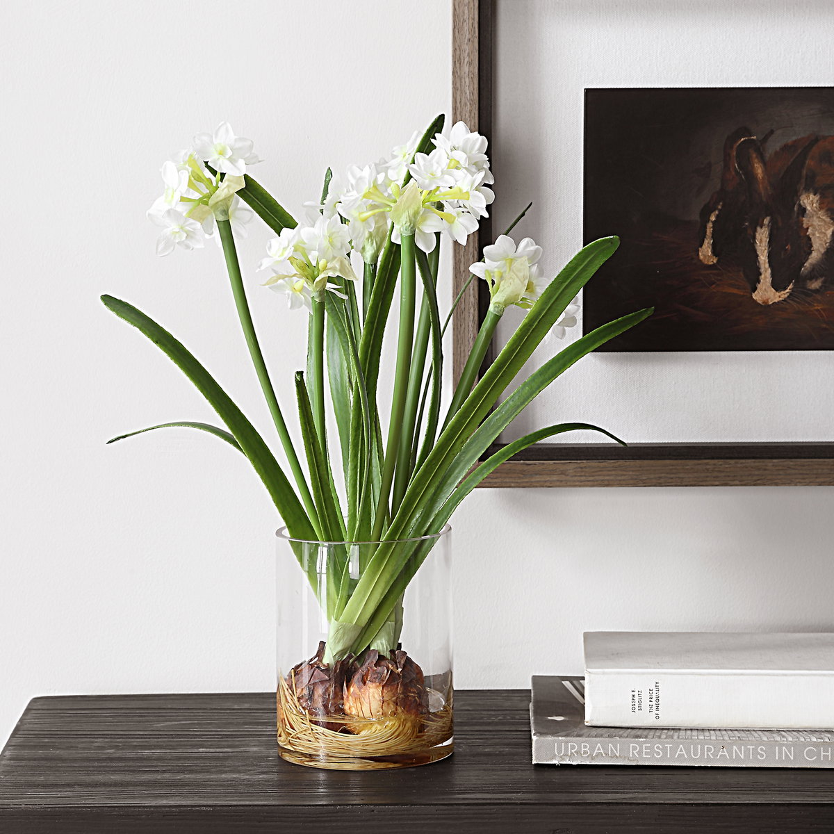 Lacey Daffodil Accent Arrangement, Artificial Plants & Flower by Uttermost, 17.25" width x 17" height x 13" depth View 2