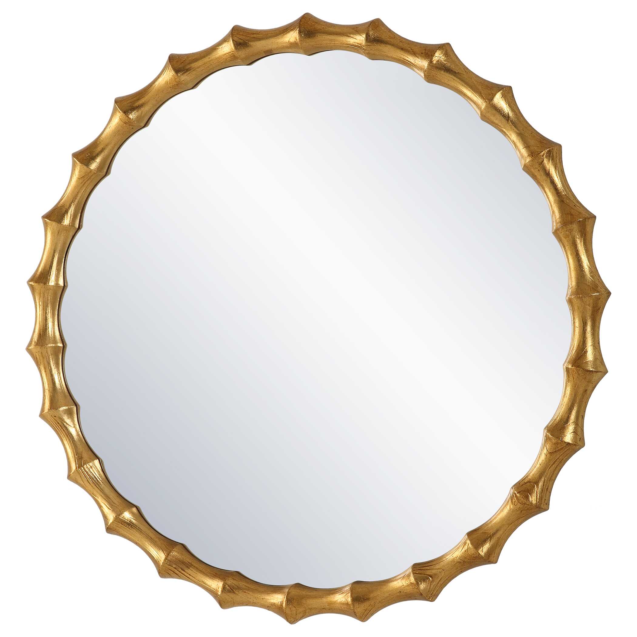 Nacala Round Gold Mirror, by Uttermost, 39.37" width x 39.37" height x 1.69" depth View 5