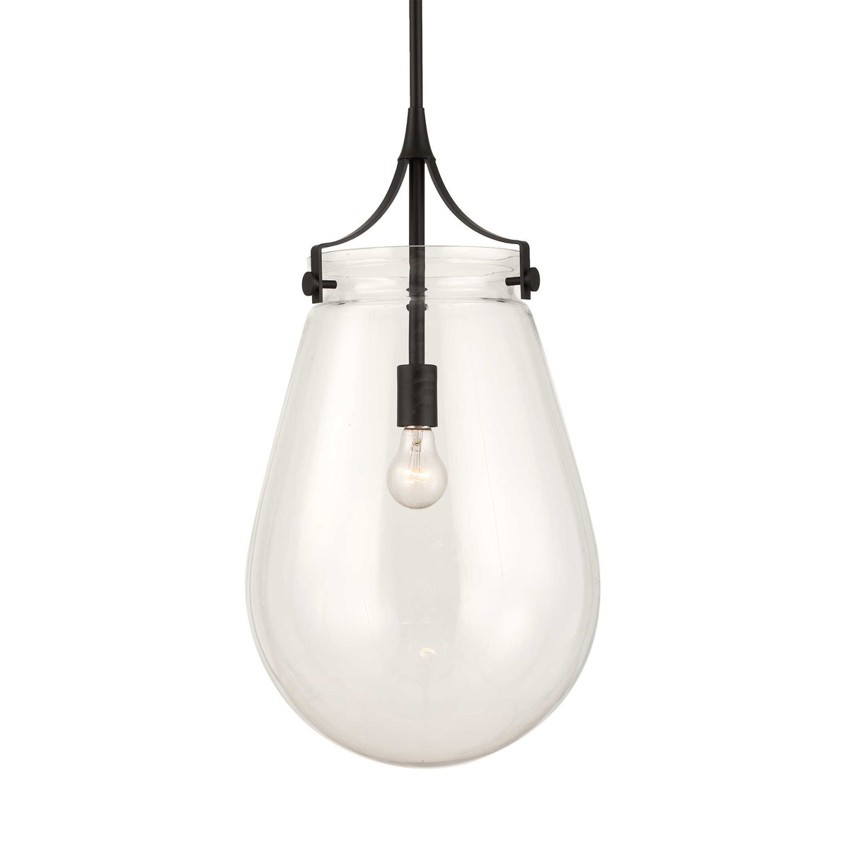Dewdrop 1 Light Glass Shade Pendant, Ceiling Light by Uttermost, 25" height x 13.5" diameter View 1