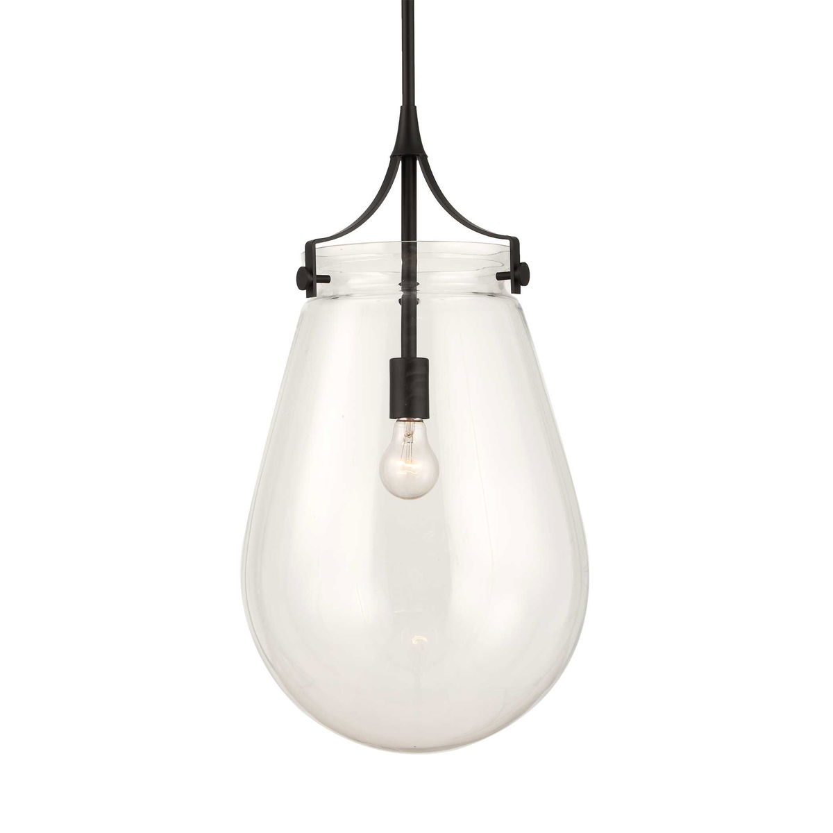 Dewdrop 1 Light Glass Shade Pendant, by Uttermost, 25" height x 13.5" diameter View 1