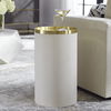Circuit Brass & White Accent Table, Furniture by Uttermost, 13.75" width x 24" height x 13.75" depth thumbnail 2