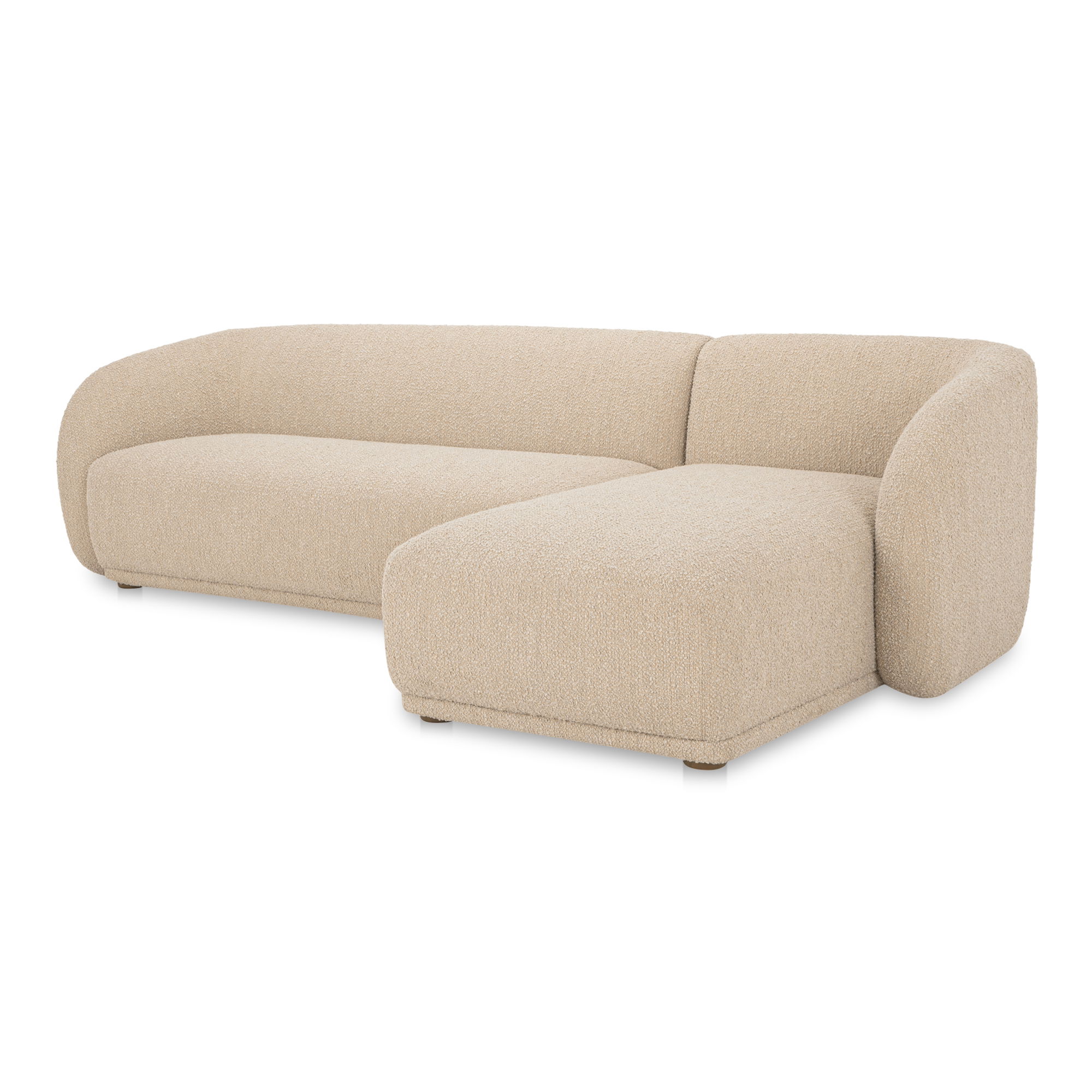 Faye Right Sectional Beige Boucle large image 