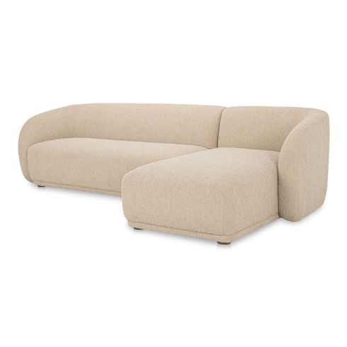 Faye Right Sectional Beige Boucle