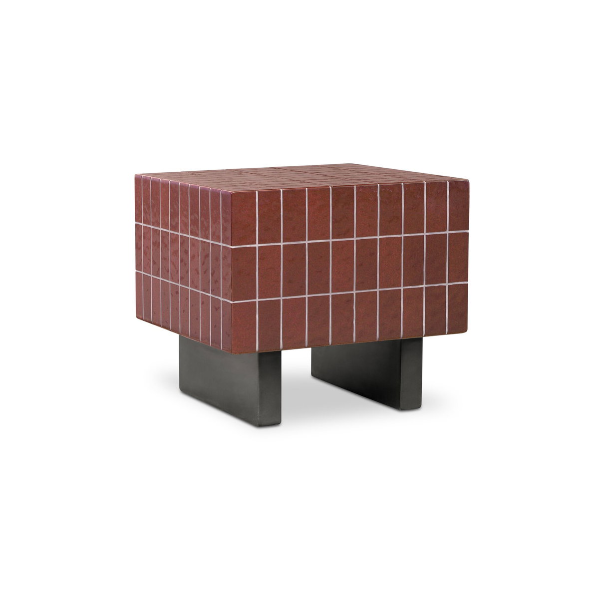 Farren Outdoor Side Table Brown, Outdoor Table by Moe's Home, 1'8" width x 1'6" height x 1'8" depth View 2