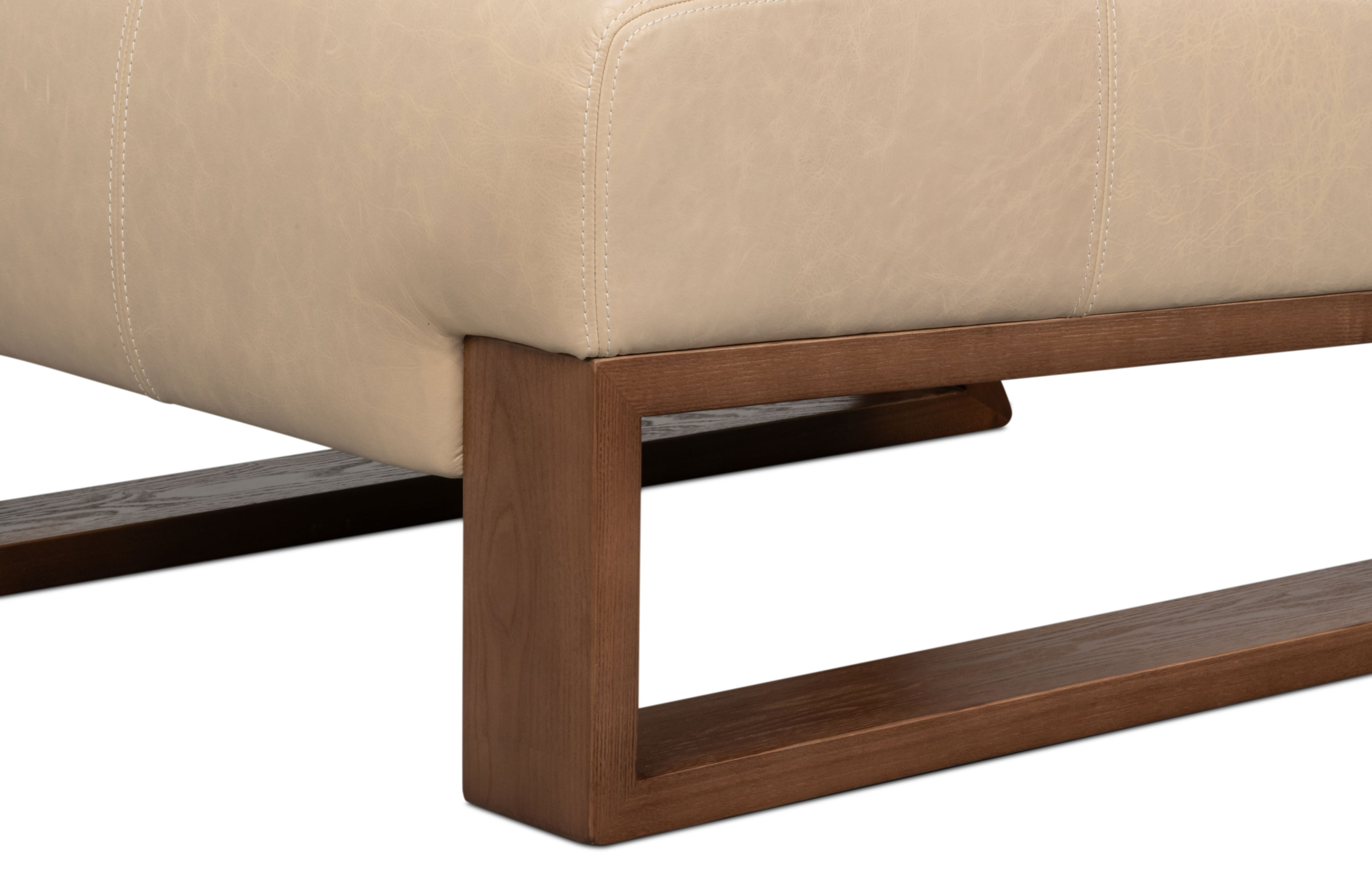 Wylam Leather Chair Cappucino White large image 