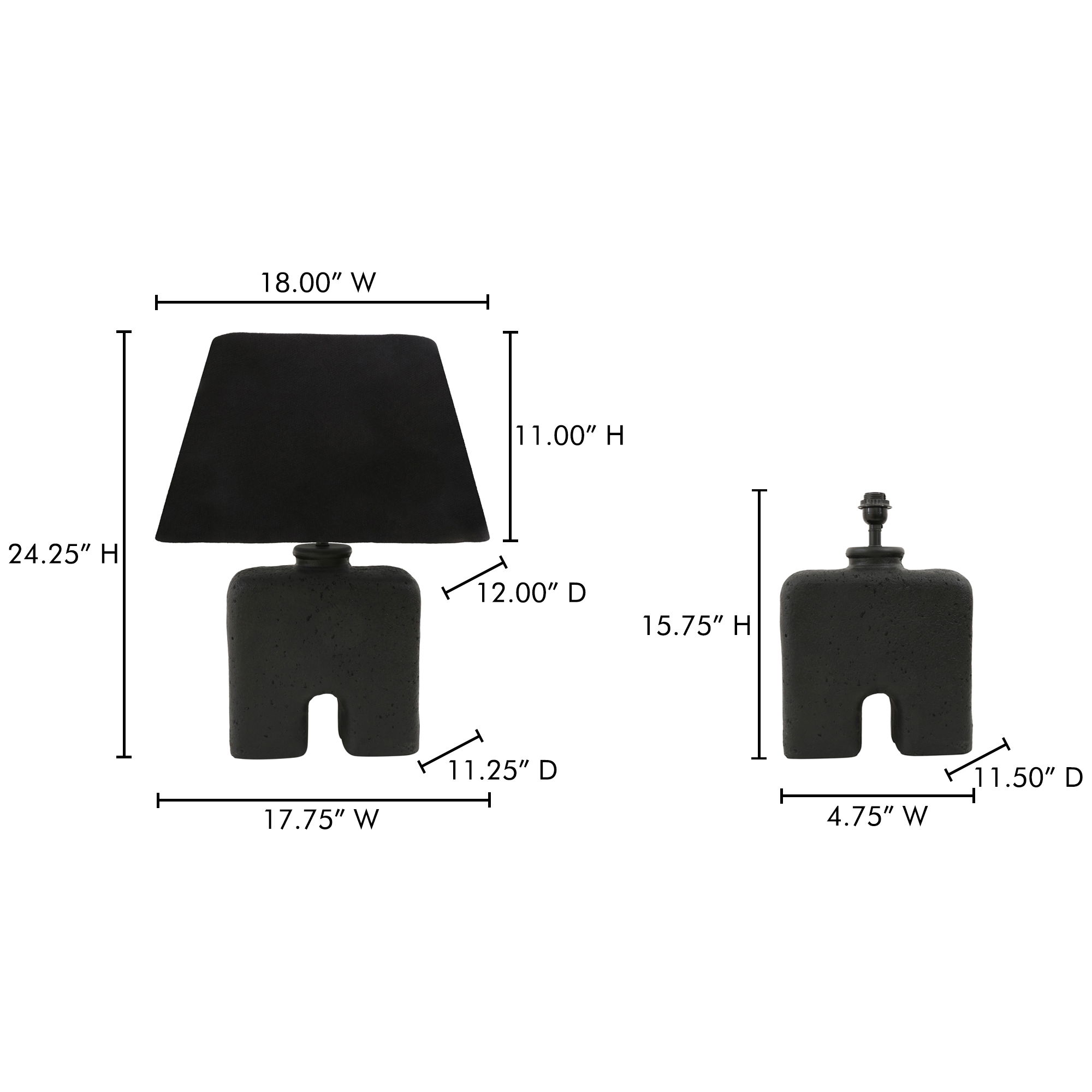 Yara Table Lamp Black large image 