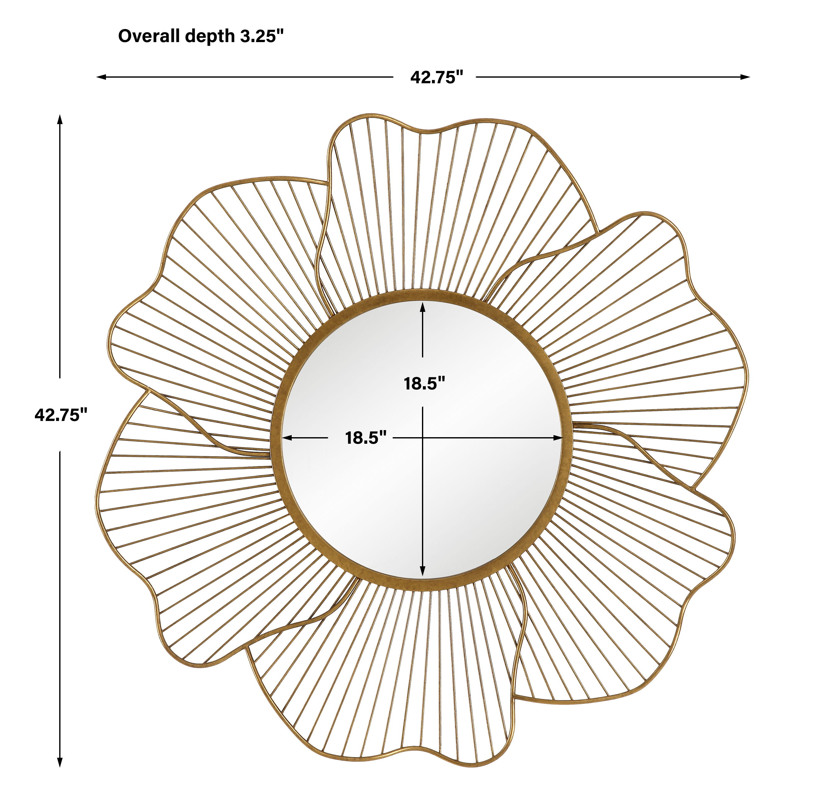 Blossom Gold Floral Mirror large image 