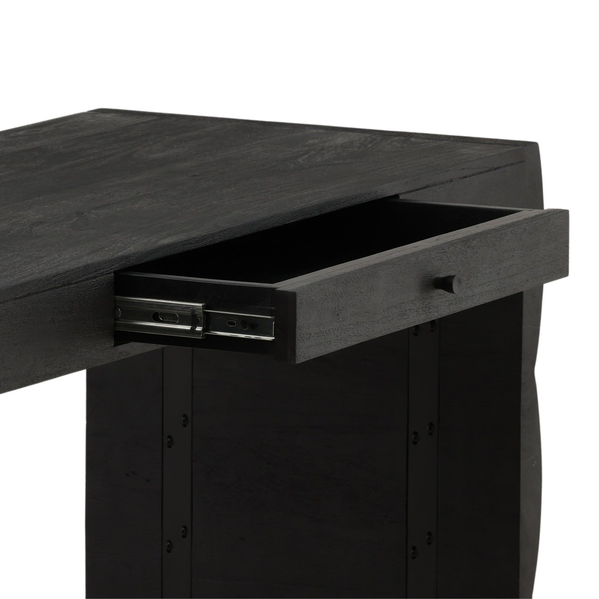 Natassia Desk Black, by Dovetail, 51.5" width x 30" height x 22" depth View 6