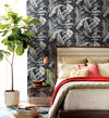 Tropical Toss Black Wallpaper, by York Wall, 27' length x 2'3" width x 0.02" depth thumbnail 3