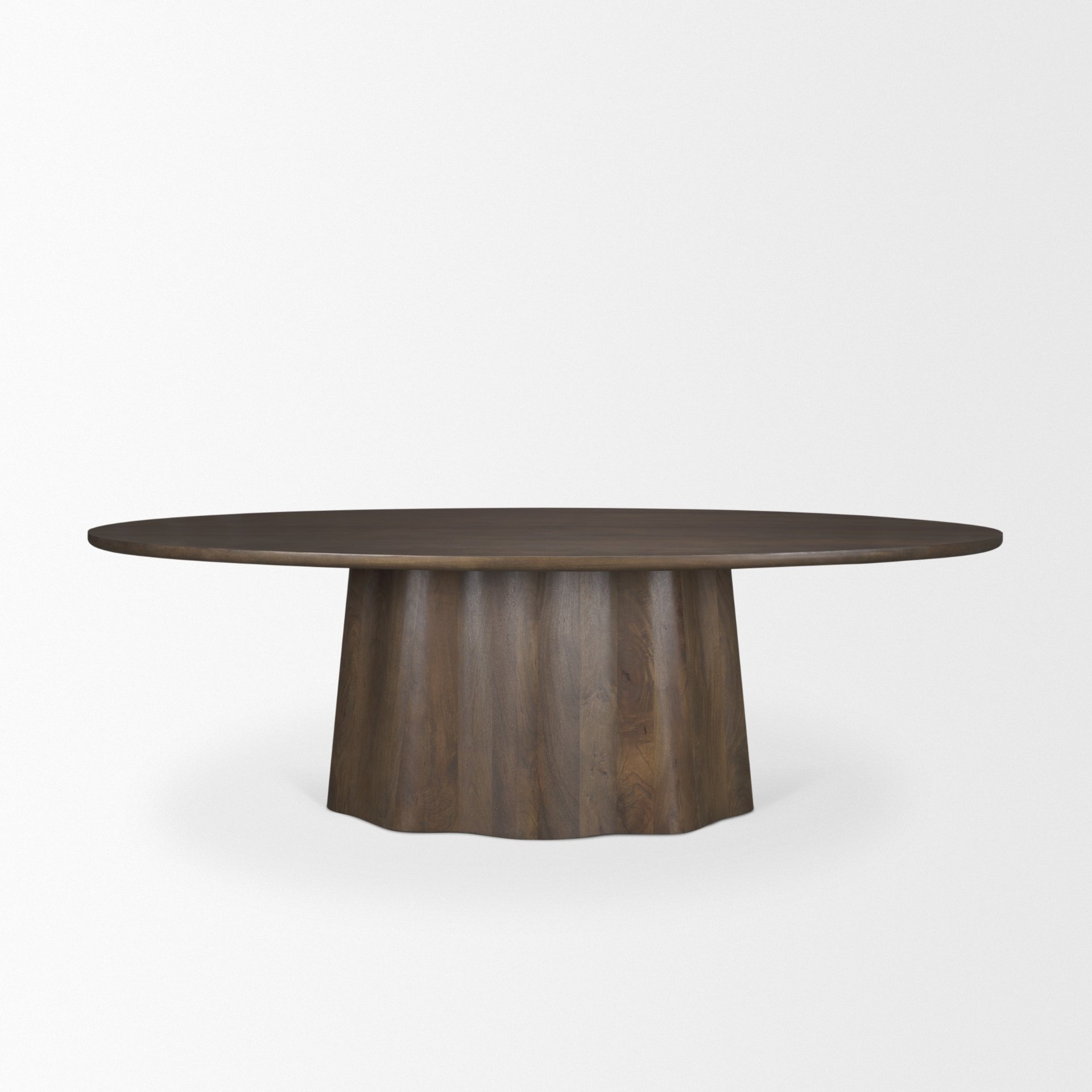 Jovani 94' Solid Dark Brown Mango Wood Oval Dining Table large image 