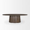 Jovani 94' Solid Dark Brown Mango Wood Oval Dining Table thumbnail 3