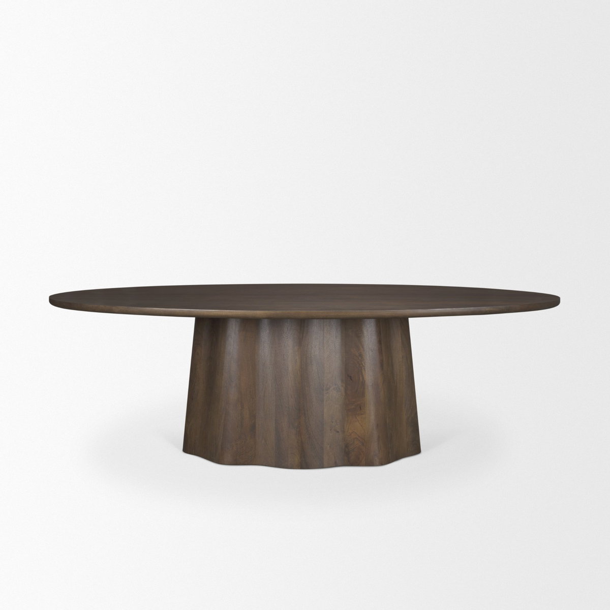 Jovani 94'L x 47'W Oval Pedestal Dining Table | Modern | Dark Brown Wood | Seats 8, by Mercana, 94" length x 47" width x 30" height View 4
