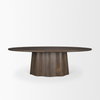 Jovani 94'L x 47'W Oval Pedestal Dining Table | Modern | Dark Brown Wood | Seats 8, by Mercana, 94" length x 47" width x 30" height thumbnail 4