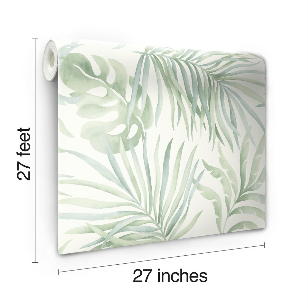 Paradise Palm Light Green Wallpaper, by York Wall, 27' length x 2'3" width x 0.02" depth View 6